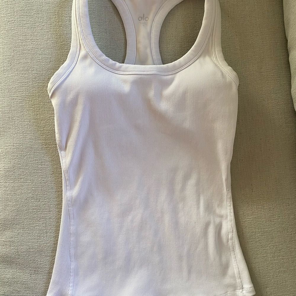 White Alo Yoga Tank Size Small
